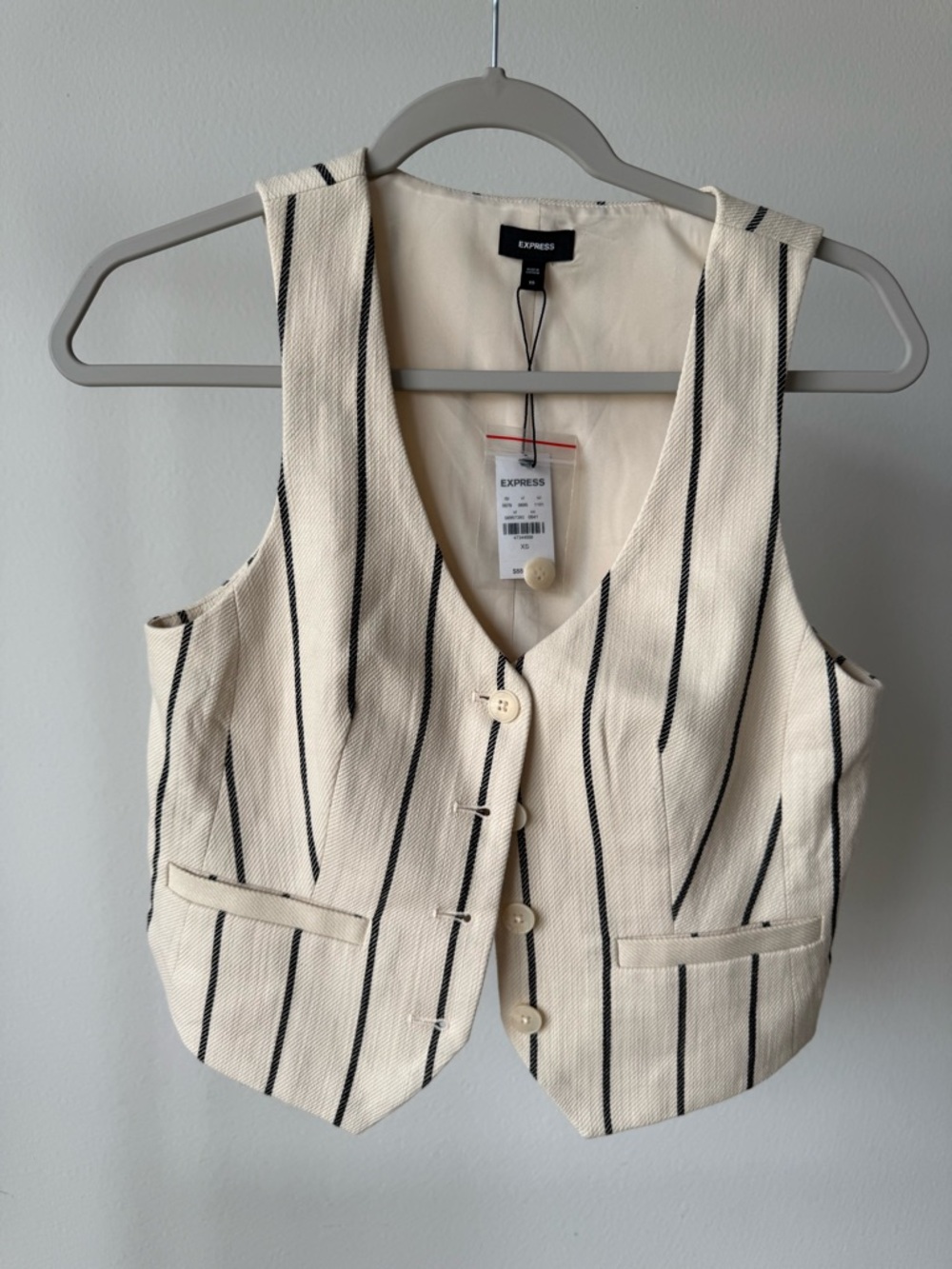 Express Beige Vest with Black Label